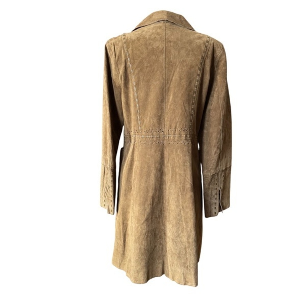 Bradley Bayou Medium Camel/Caramel Brown‎ Suede Leather Coat Cotton Lacing - Picture 3 of 10